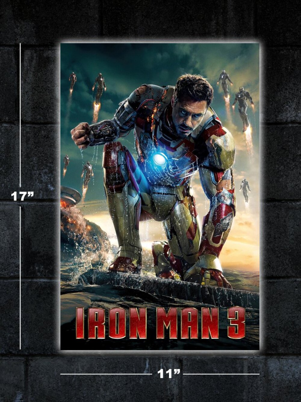 Iron Man 3 movie poster 11x17 art print merch marvel Robert Downey Jr Tony Stark